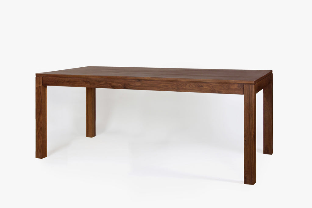 parsons tobacco brown dining table Vintage 1970s Burlwood Style Brown Laminate Parsons Dining Table with Leaves Meet the 60 in Pierson Dining Table | Customizable